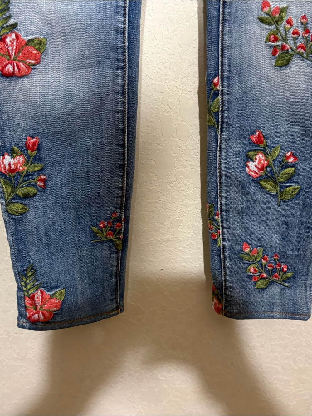 DRIFTWOOD Jackie Skinny Jeans with Red Floral Embroidery - Picture 2 of 11